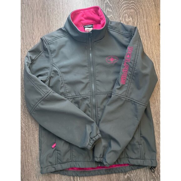 Pure Polaris Gray Pink Womens Full Zip Mid Layer Jacket Fleece Lined Small - Picture 1 of 8